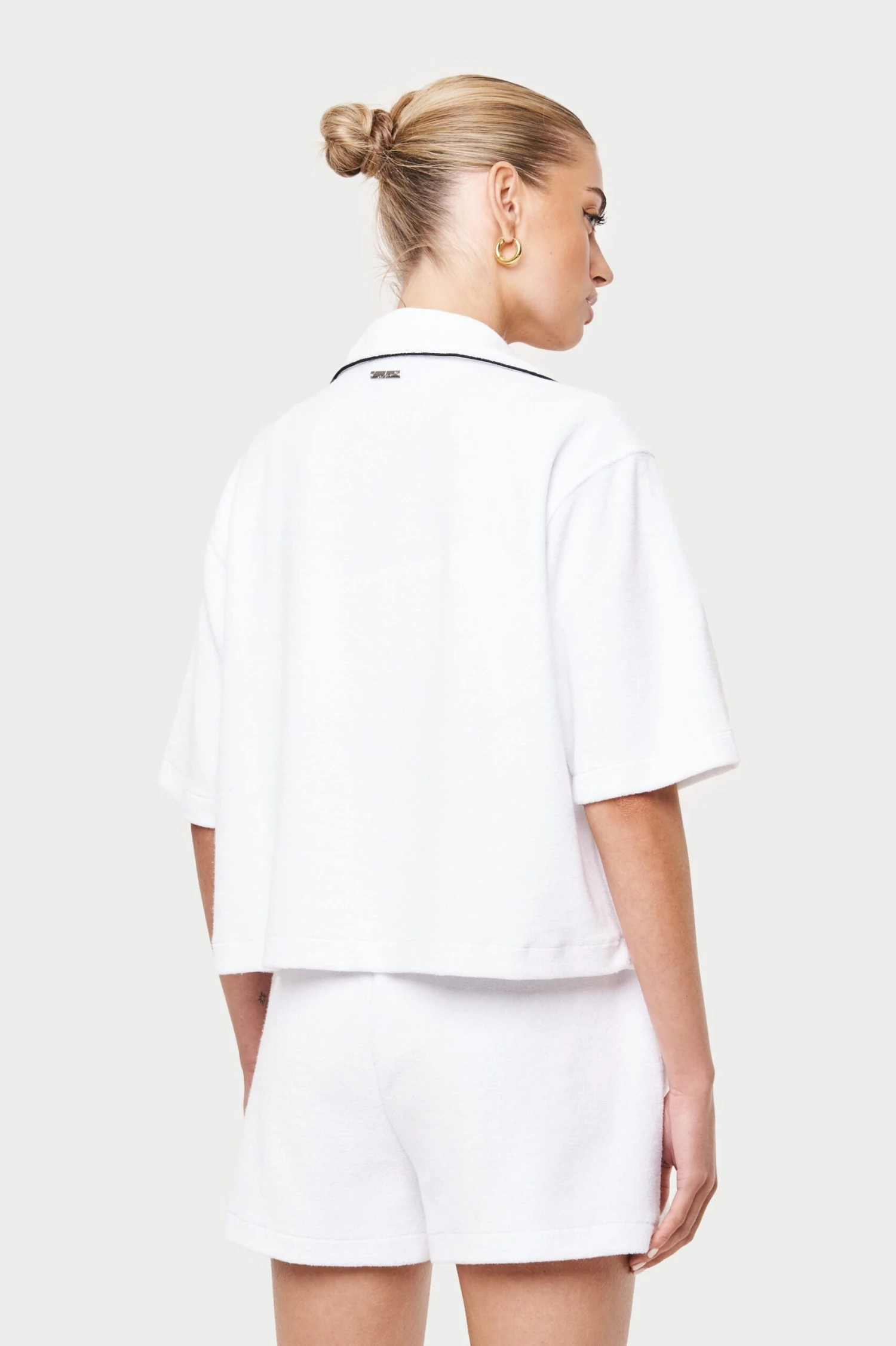 HEAVYWEIGHT TOWELLED RESORT SHIRT- WHITE - Image 3