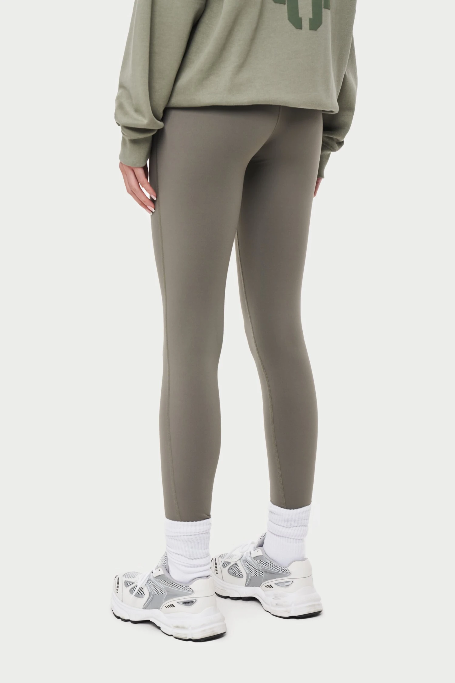 EMBLEM SCULPTING STRETCH LEGGINGS - KHAKI - Image 5