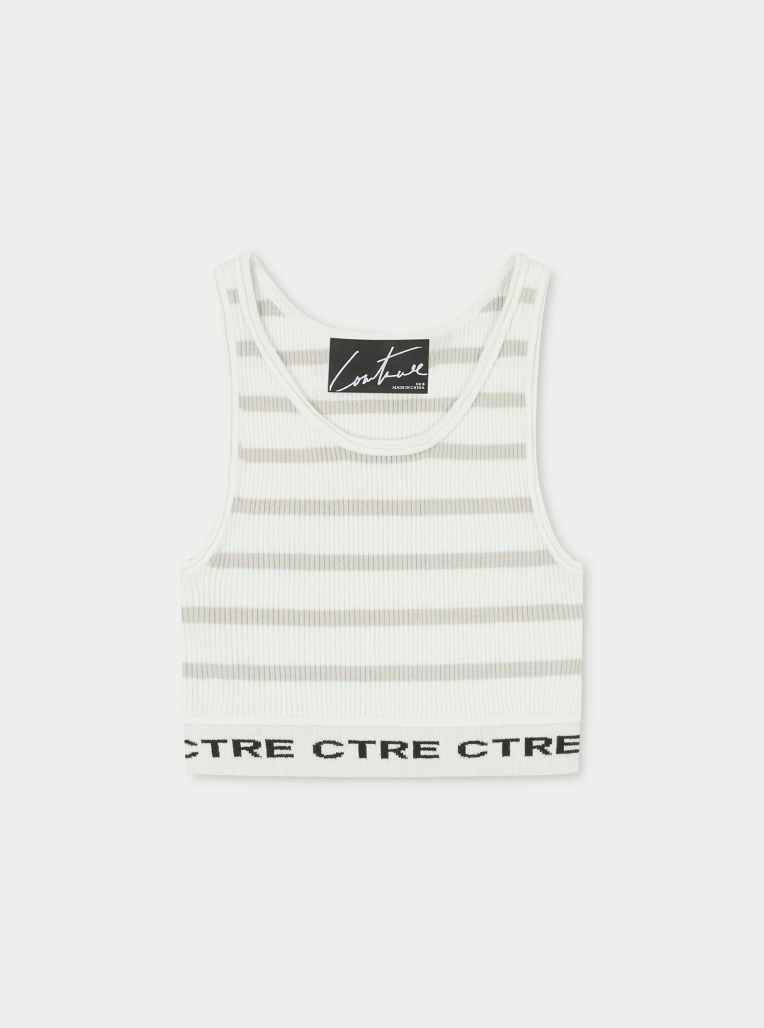 CTRE KNIT CROP TOP - BEIGE