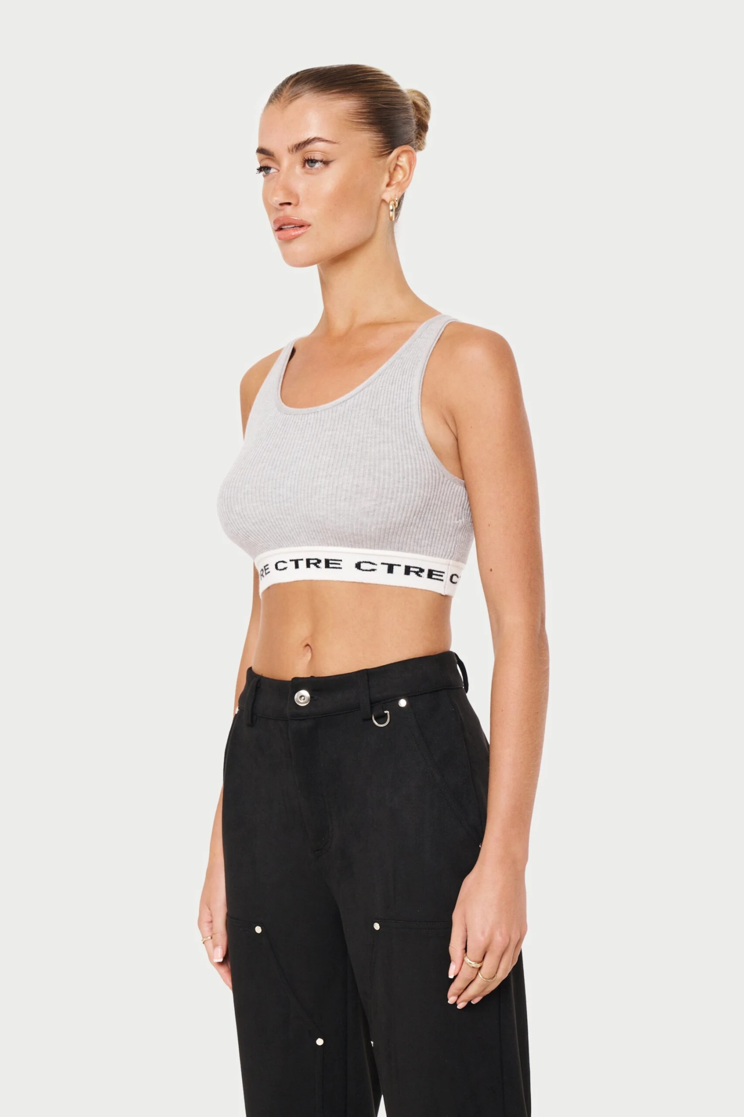 CTRE KNITTED VEST TOP - GREY MARL - Image 4