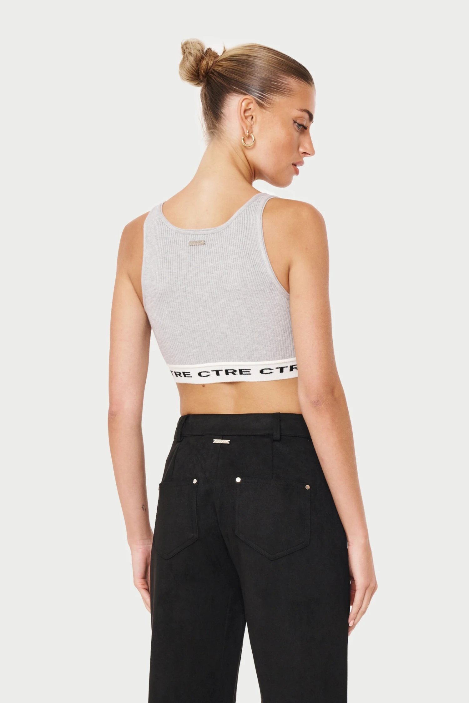 CTRE KNITTED VEST TOP - GREY MARL - Image 5