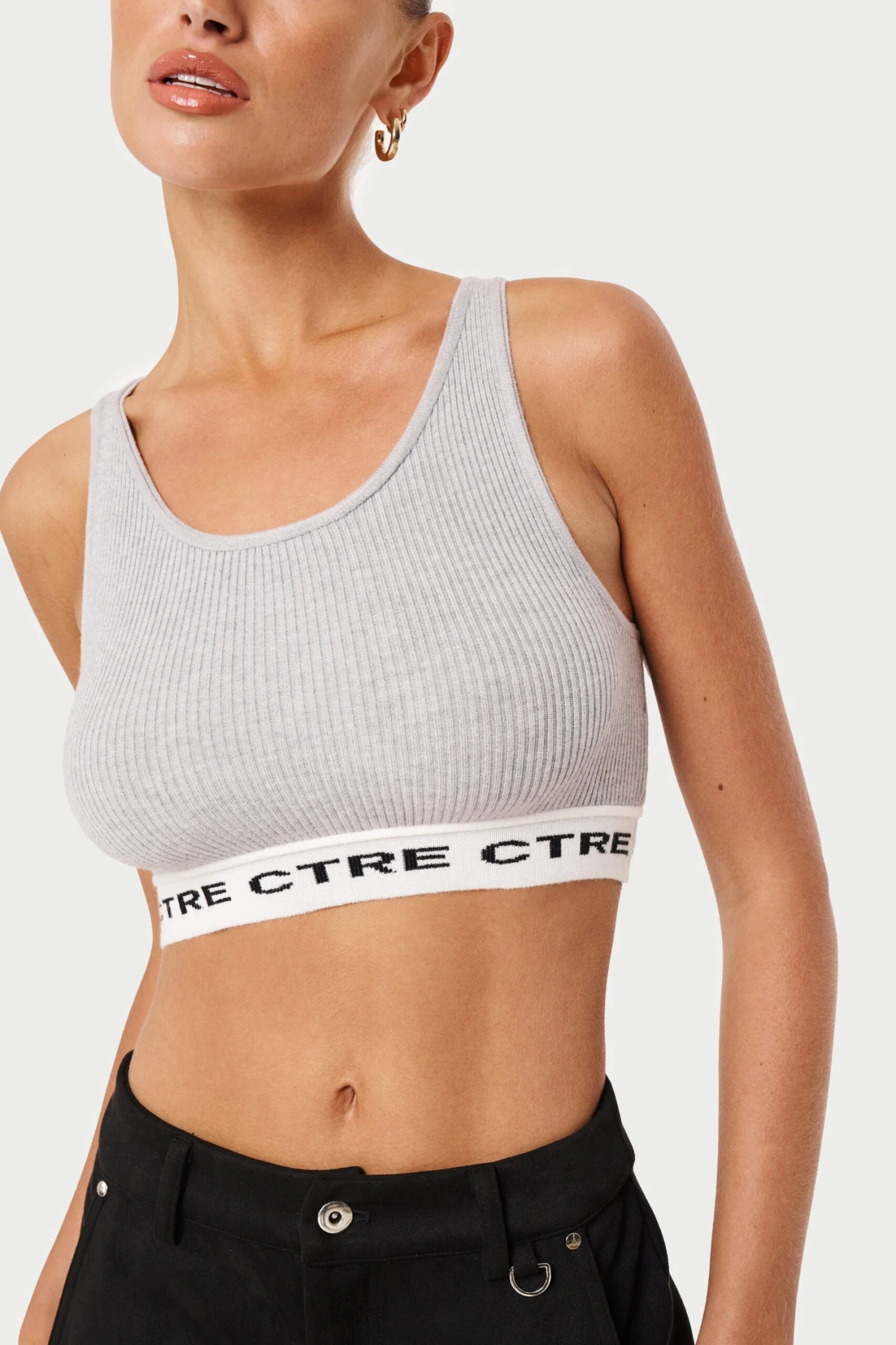 CTRE KNITTED VEST TOP - GREY MARL - Image 6