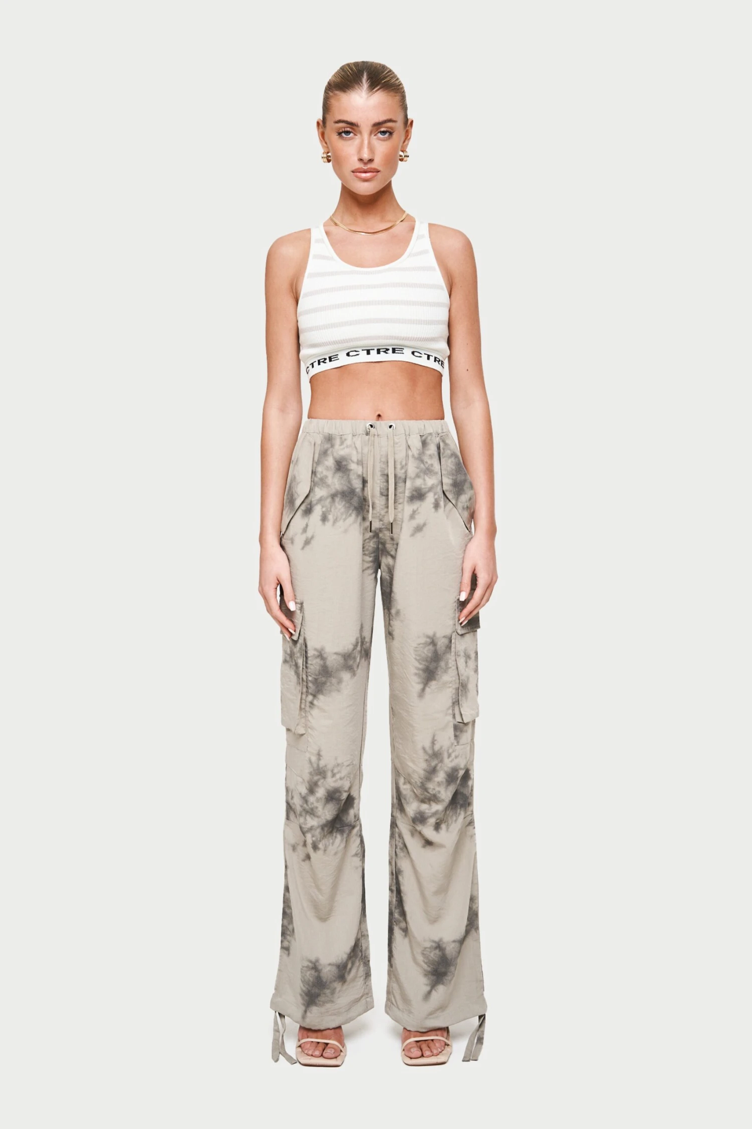 DRAPED CAMO OVERSIZED CARGOS - BEIGE - Image 6