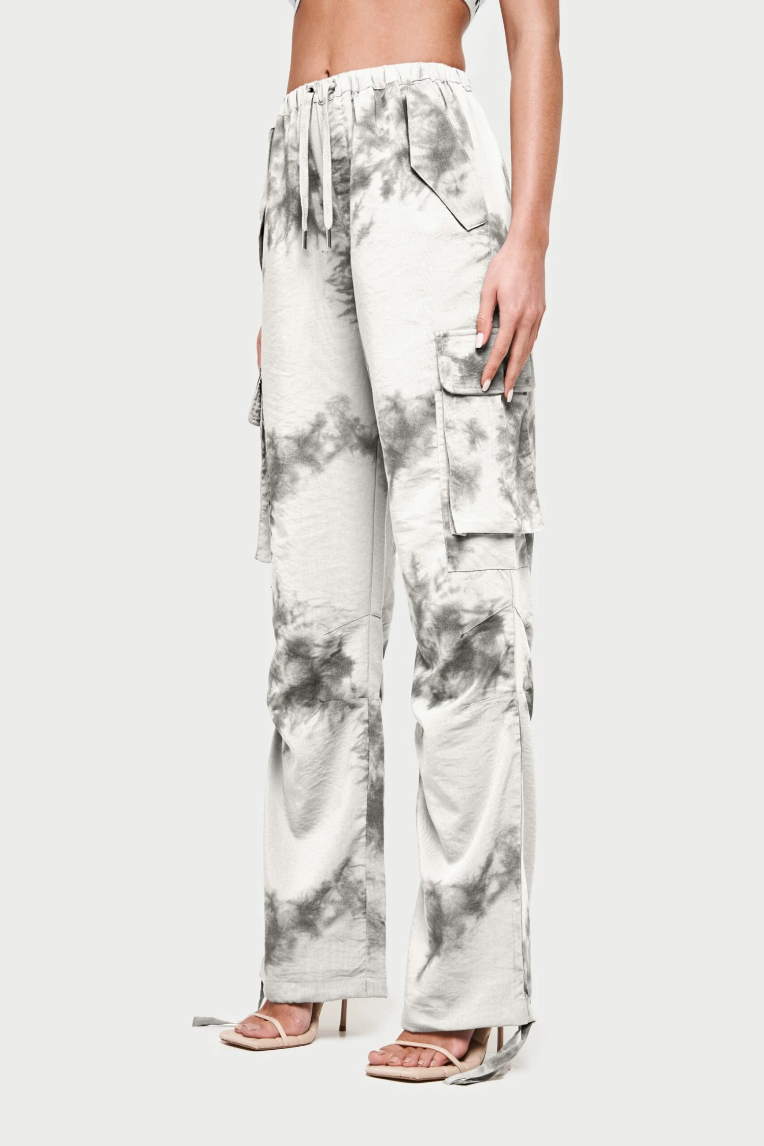 DRAPED CAMO OVERSIZED CARGOS - OFF WHITE - Image 2