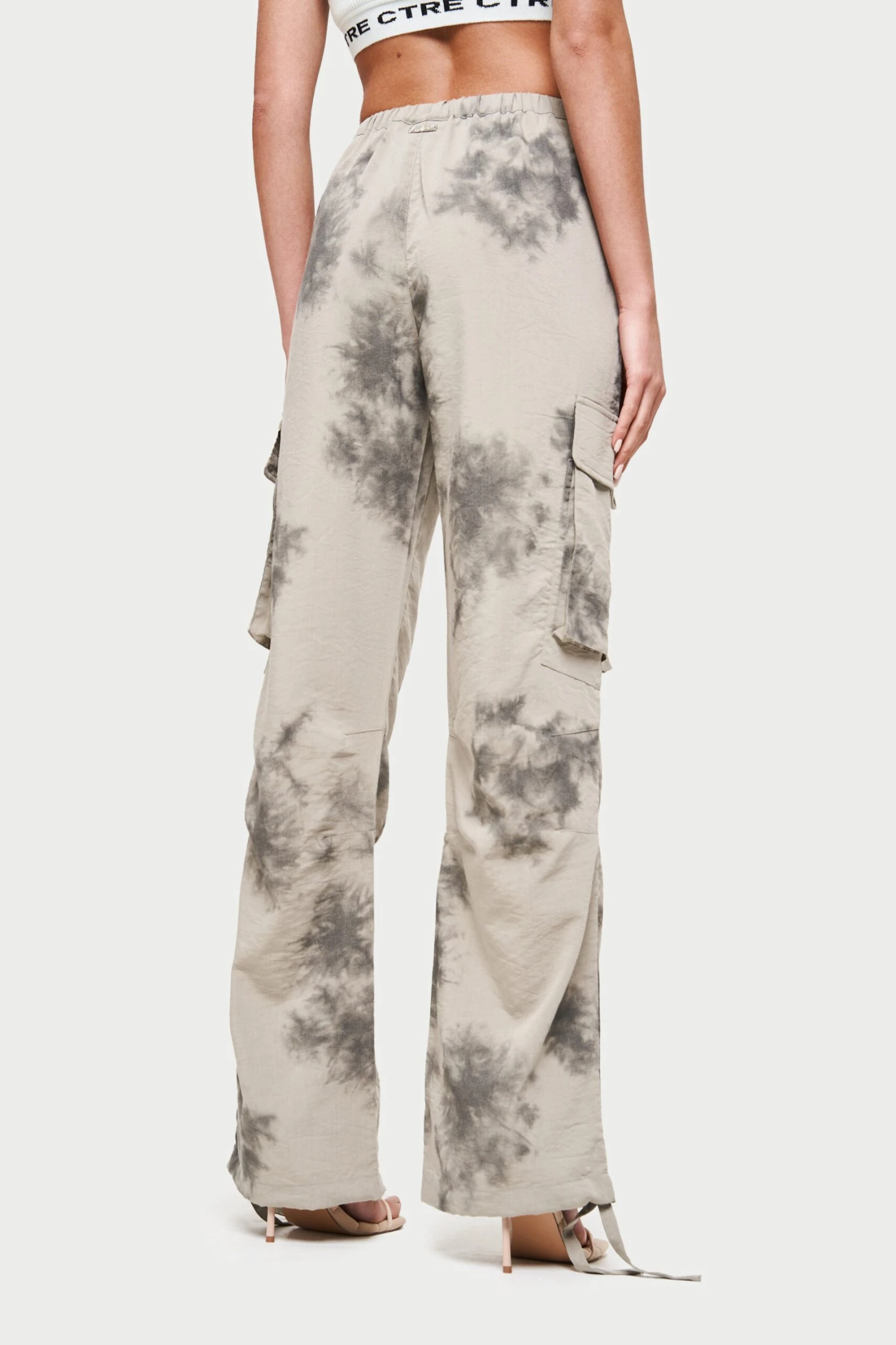 DRAPED CAMO OVERSIZED CARGOS - BEIGE - Image 5
