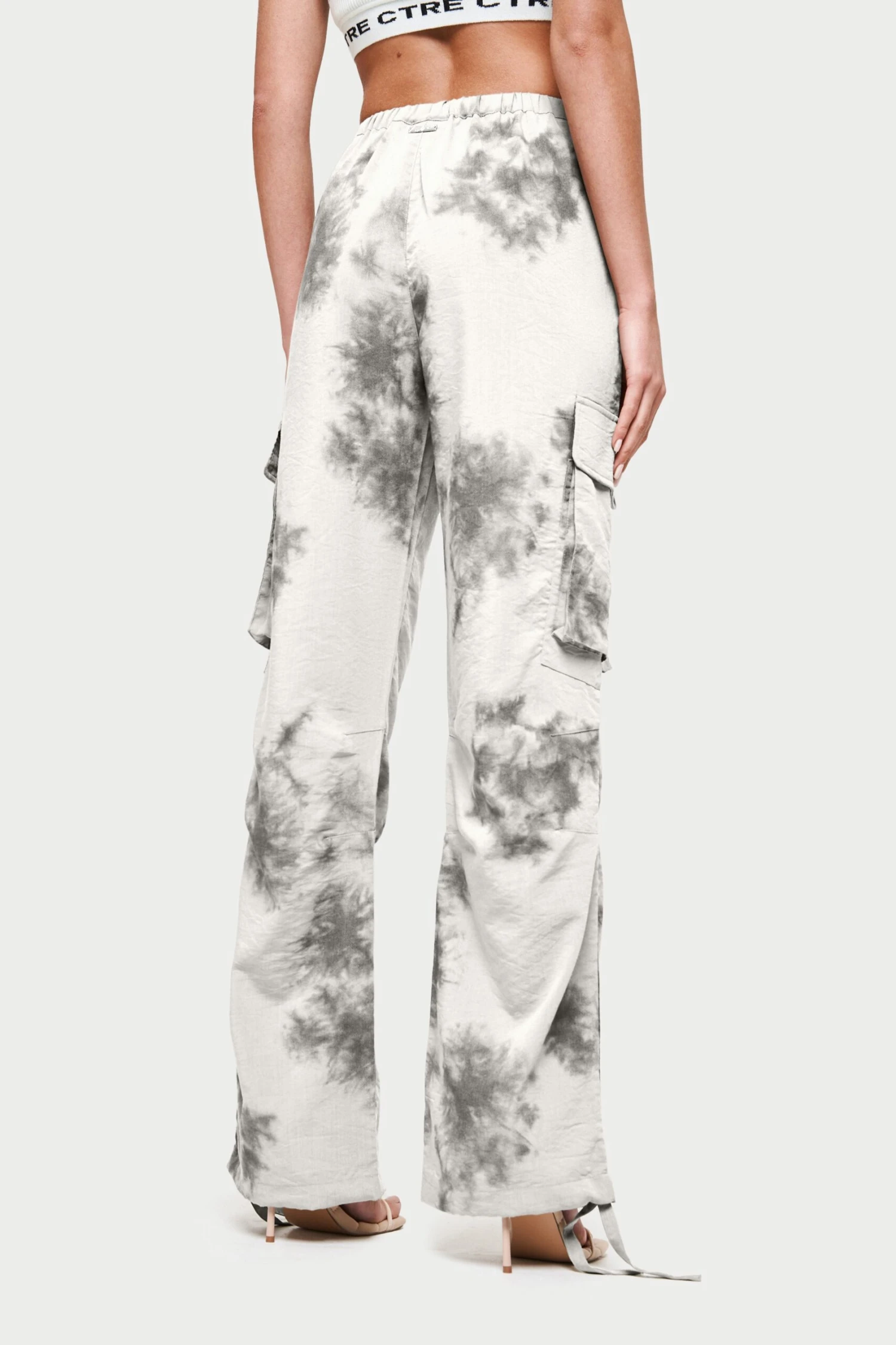 DRAPED CAMO OVERSIZED CARGOS - OFF WHITE - Image 5