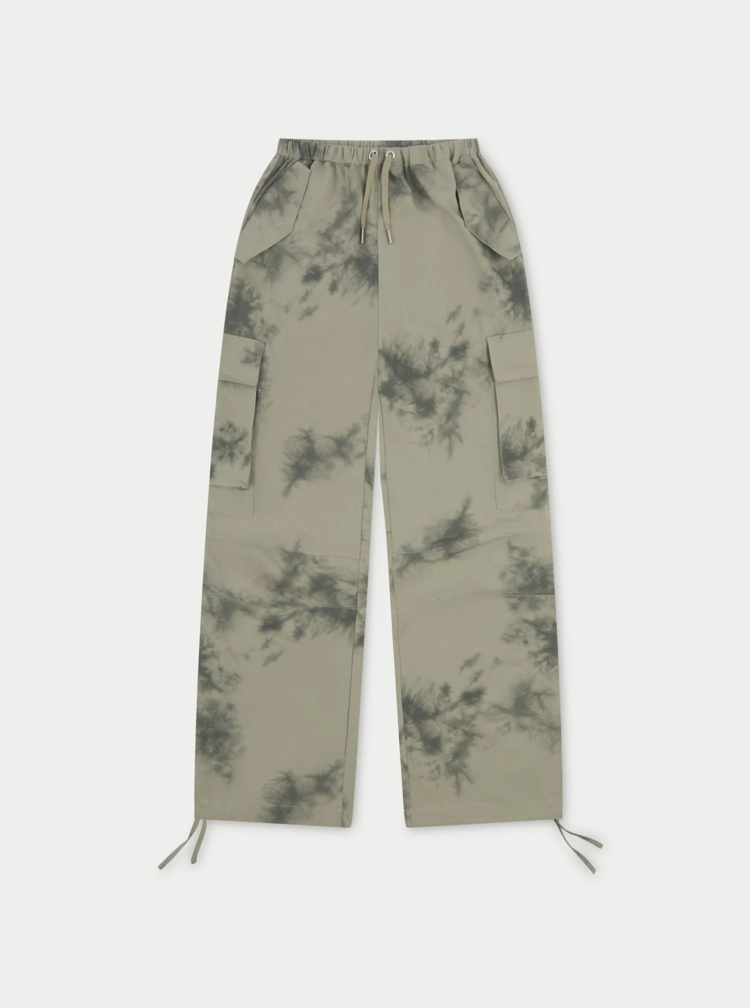 DRAPED CAMO OVERSIZED CARGOS - BEIGE