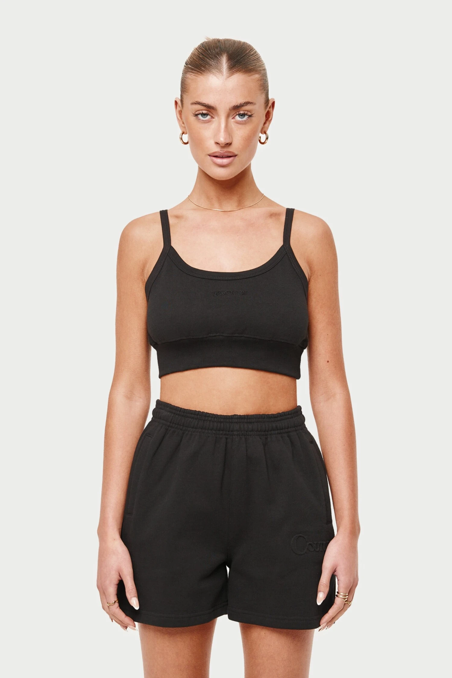JERSEY LOGO CROP TOP - BLACK - Image 2
