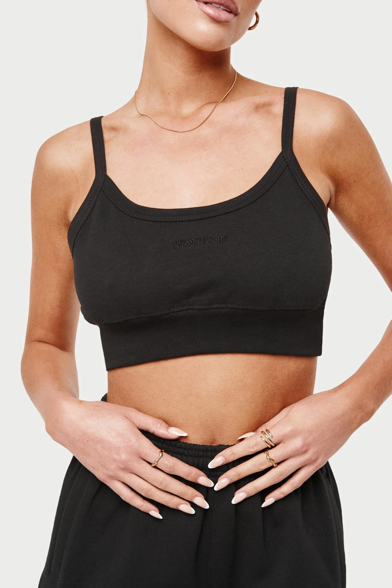 JERSEY LOGO CROP TOP - BLACK - Image 6