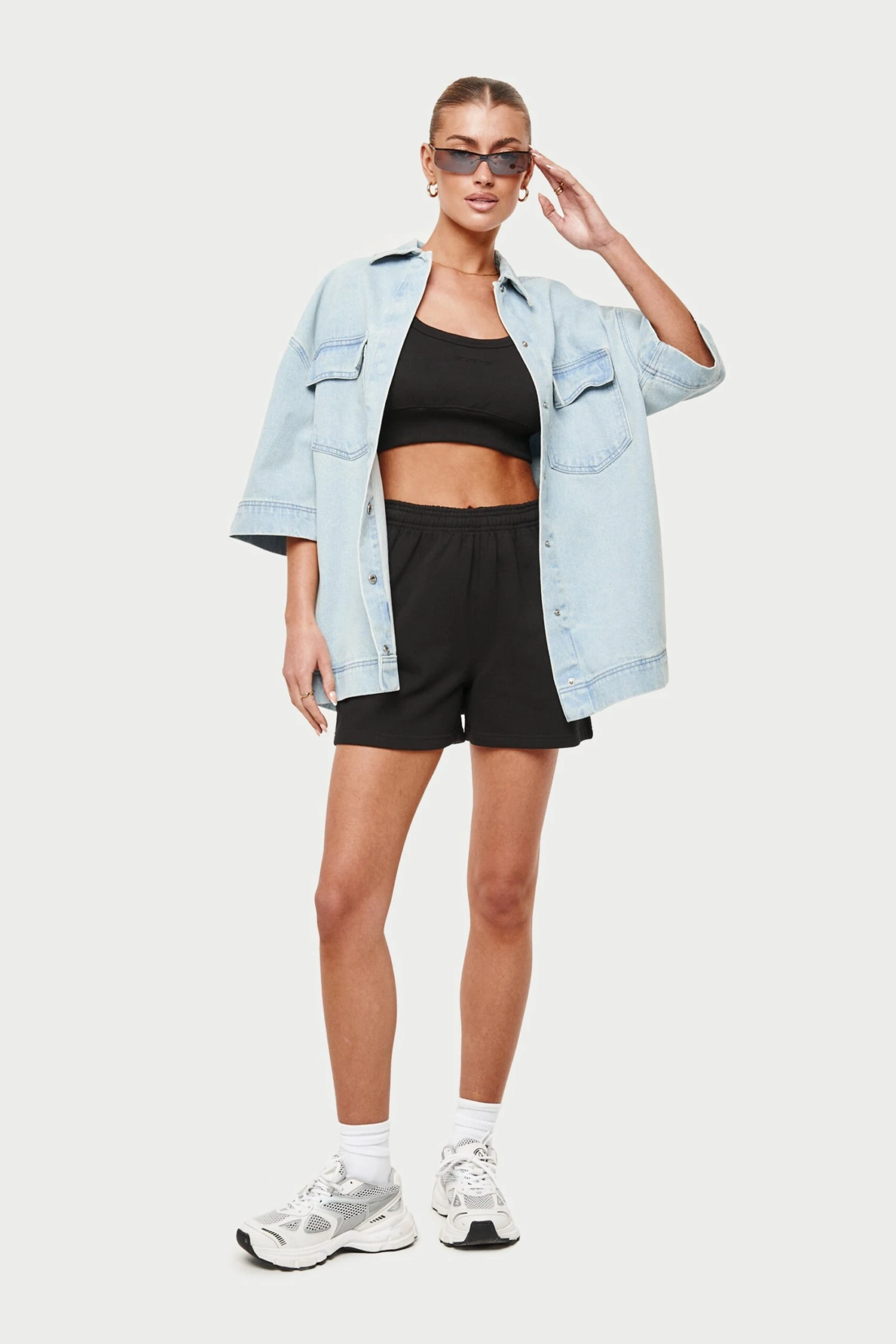 JERSEY LOGO CROP TOP - BLACK - Image 7