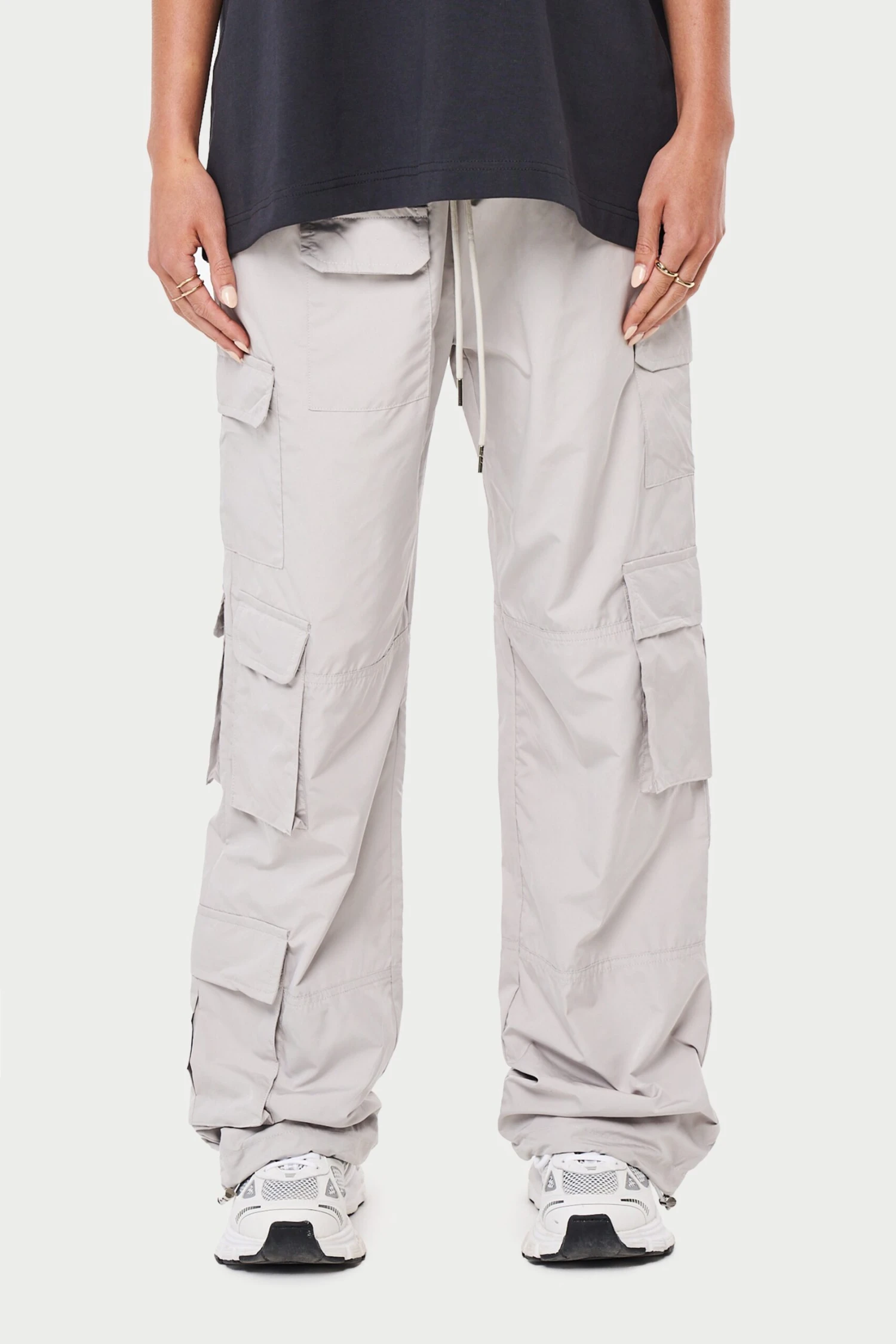 MULTI POCKET OVERSIZED CARGOS - GREY - Image 4