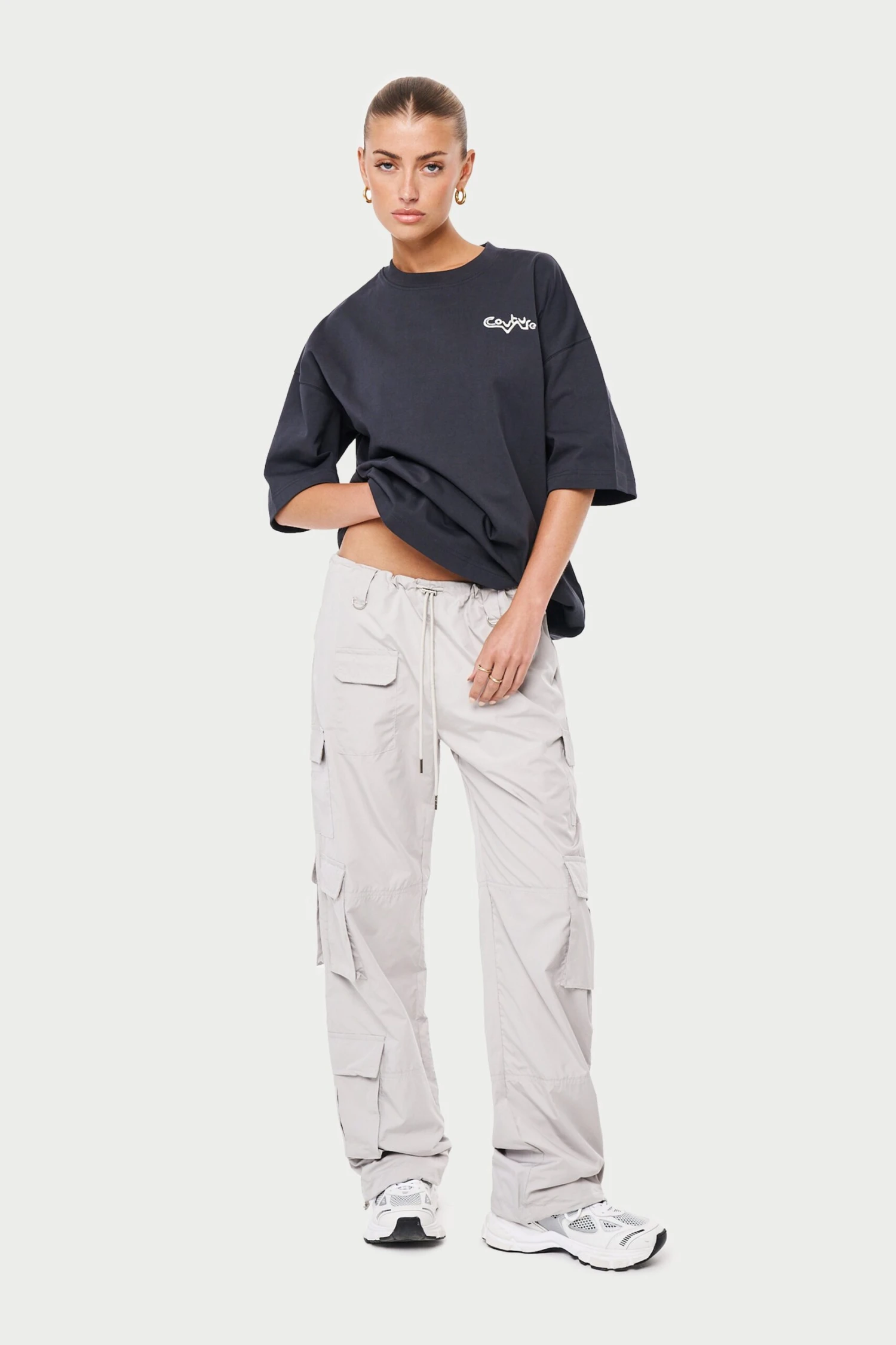 MULTI POCKET OVERSIZED CARGOS - GREY - Image 7