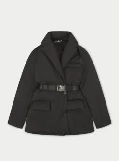 PADDED BLAZER COAT - BLACK
