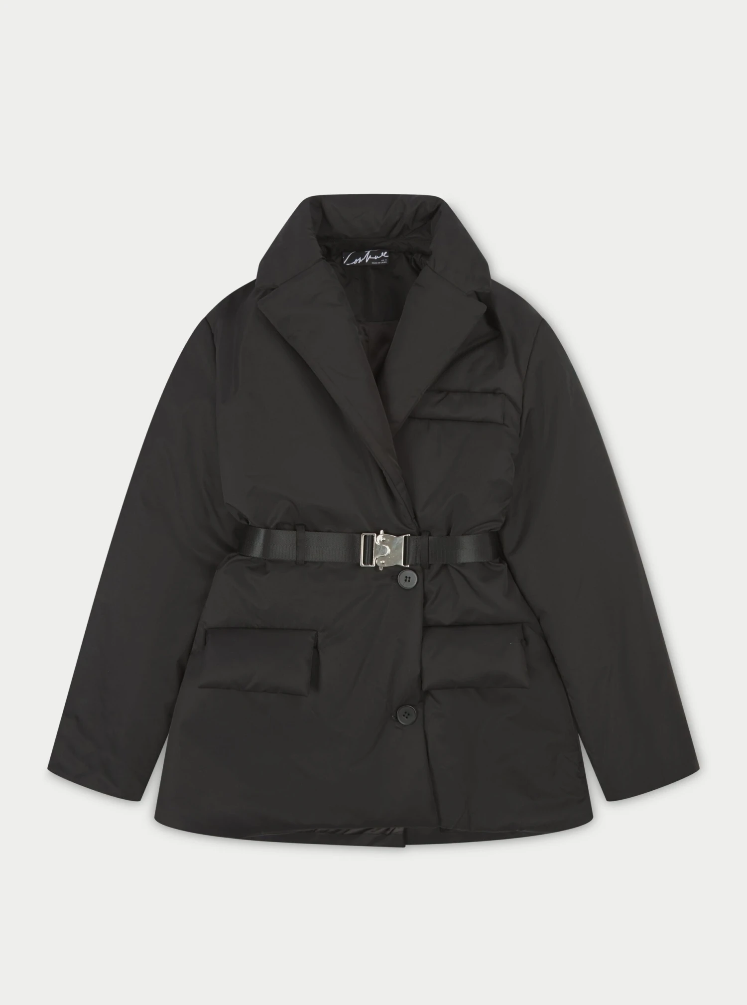 PADDED BLAZER COAT - BLACK