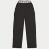 BRANDED WAISTBAND TAILORED PANT - BLACK