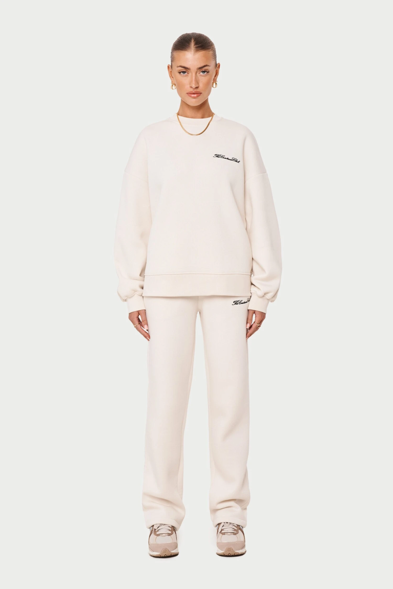 COUTURE SCRIPT STRAIGHT LEG JOGGERS - OFF WHITE - Image 4