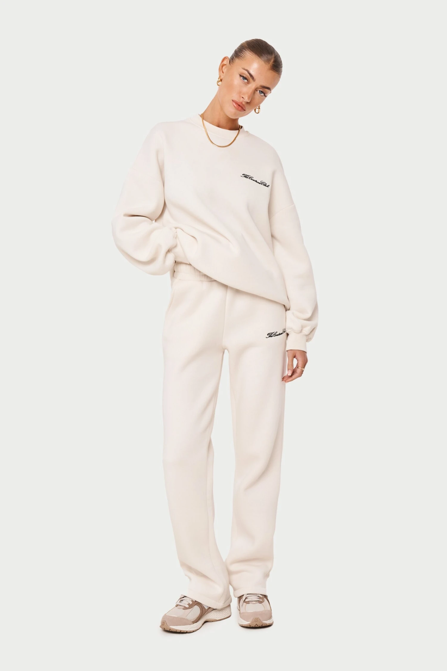 COUTURE SCRIPT STRAIGHT LEG JOGGERS - OFF WHITE - Image 8