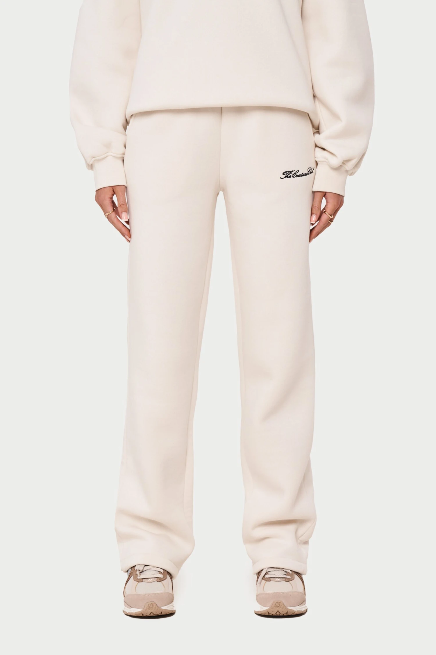 COUTURE SCRIPT STRAIGHT LEG JOGGERS - OFF WHITE - Image 5