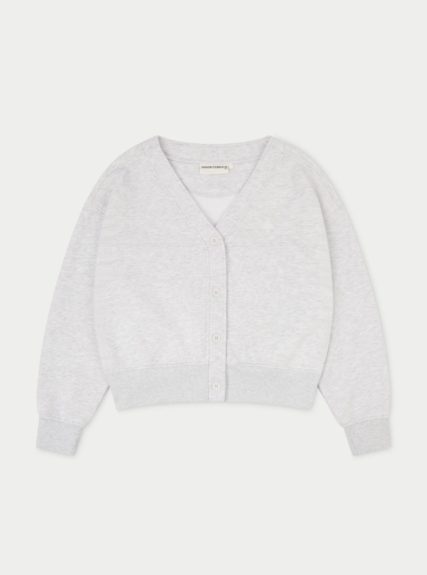 OVERSIZED JERSEY CARDIGAN - GREY MARL