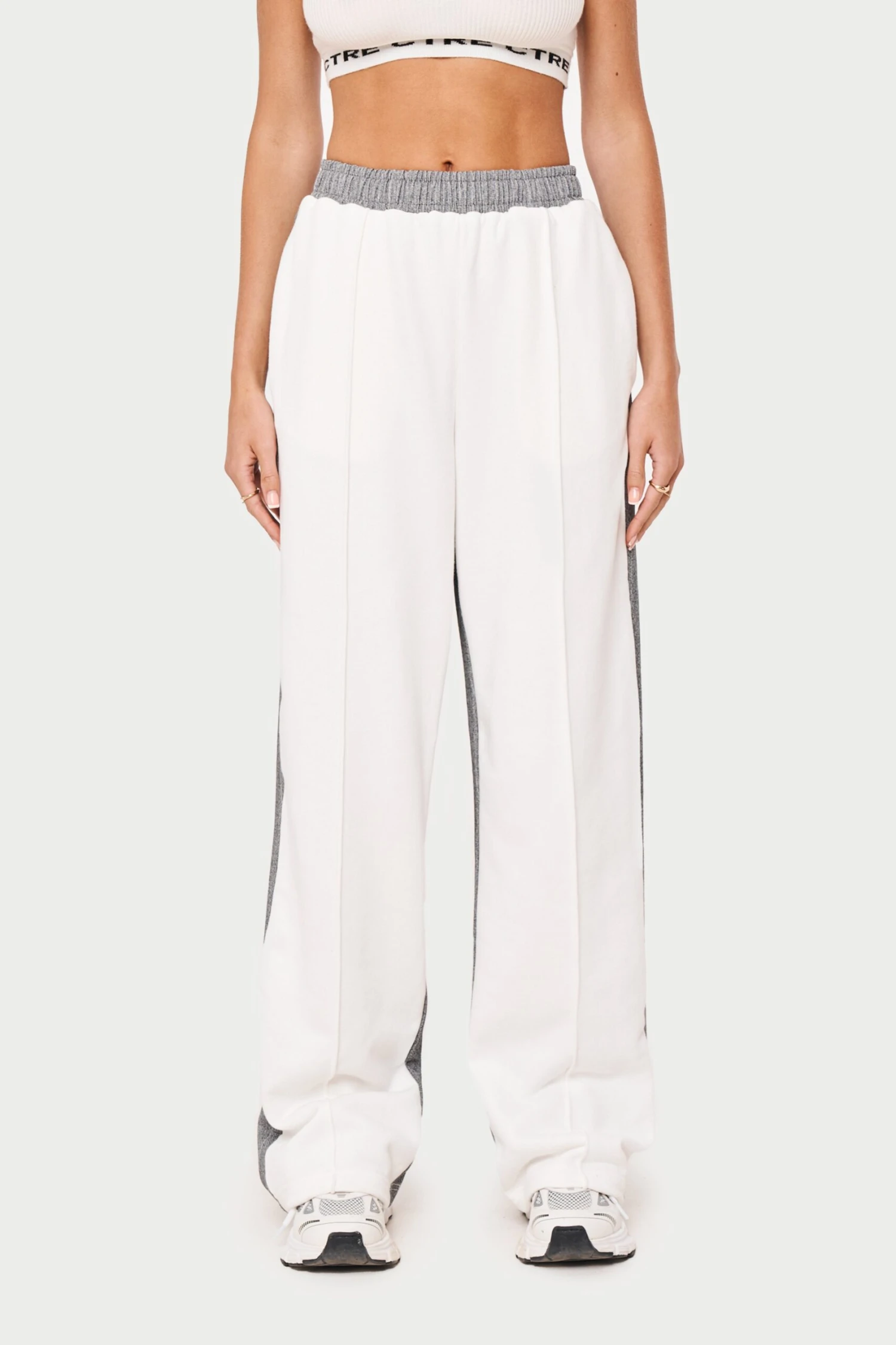 SPLICED PINSTRIPE JOGGERS - WHITE - Image 3