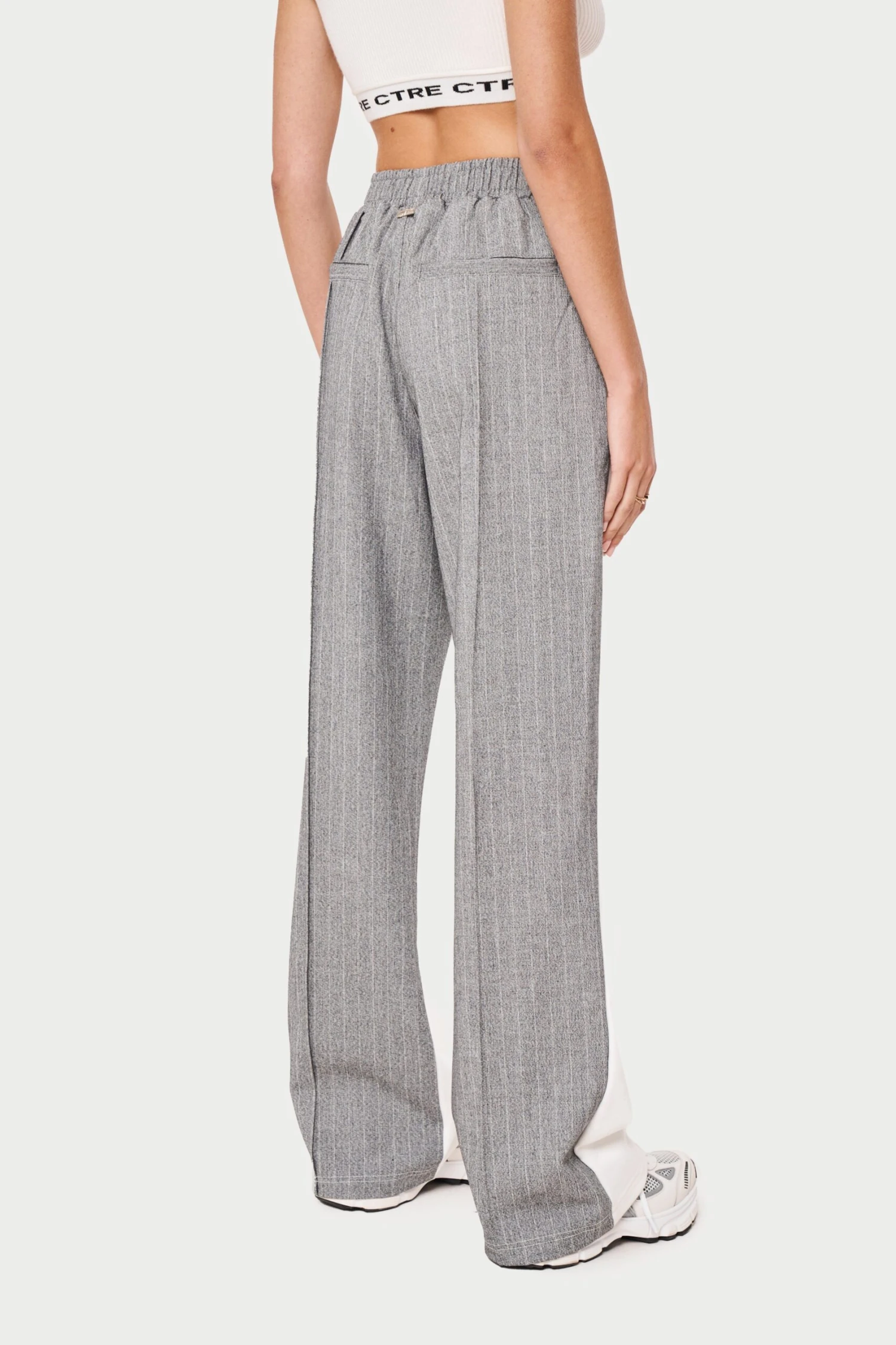 SPLICED PINSTRIPE JOGGERS - WHITE - Image 4
