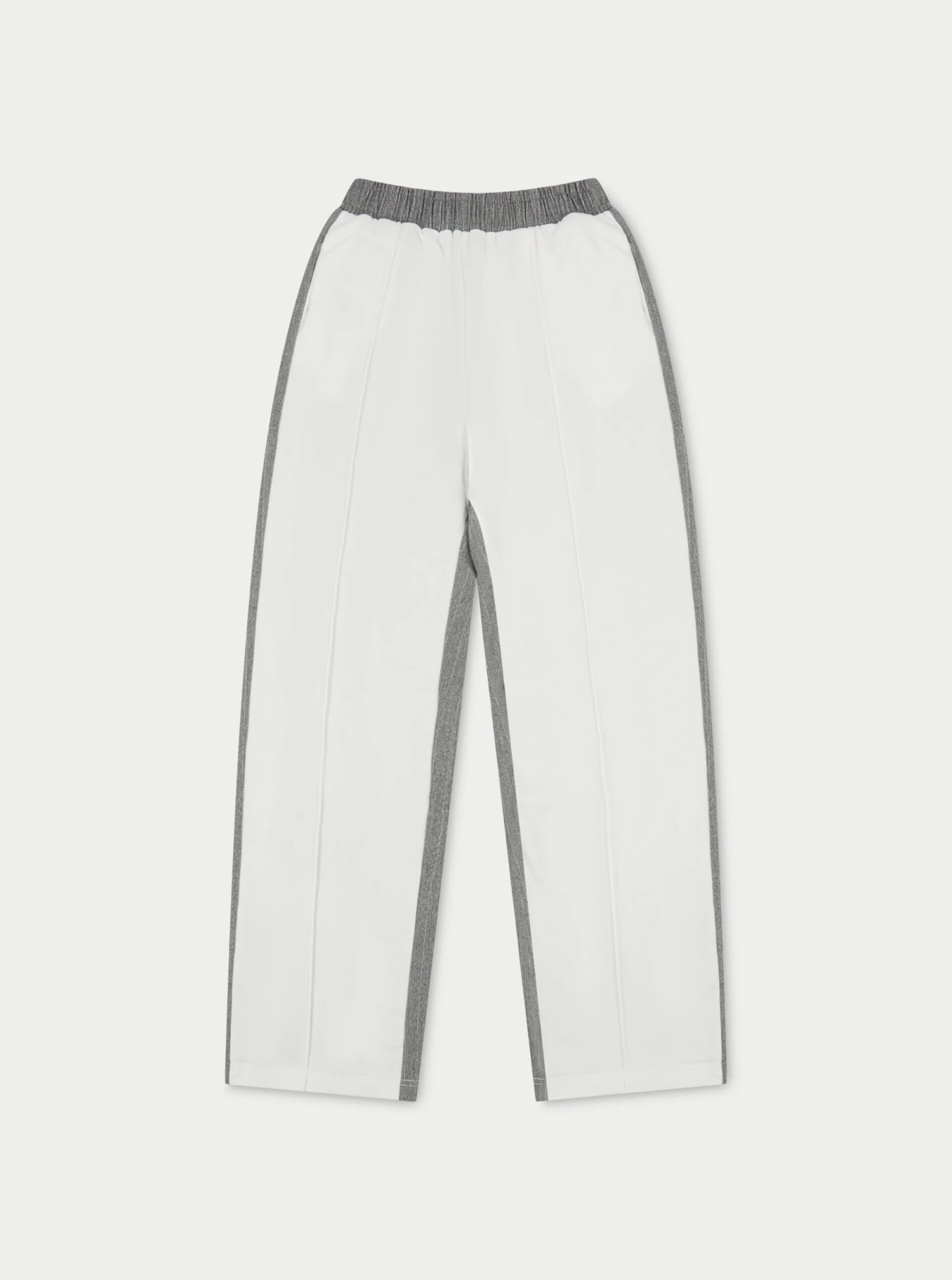 SPLICED PINSTRIPE JOGGERS - WHITE