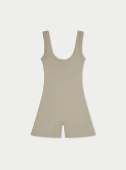 SCULPTING STRETCH EMBLEM UNITARD - BEIGE