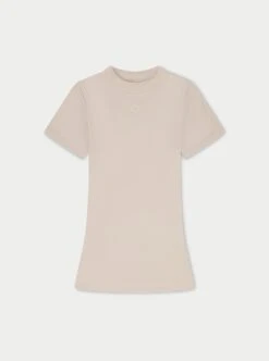 SCULPTING STRETCH EMBLEM BABY TEE - BEIGE