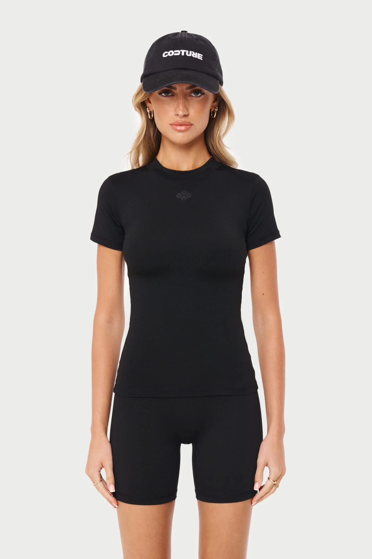 SCULPTING STRETCH EMBLEM BABY TEE - BLACK - Image 2