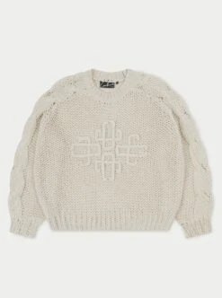 EMBLEM OVERSIZED KNIT JUMPER- STONE