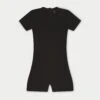 SOFT TOUCH SHORT SLEEVE FITTED UNITARD - BLACK