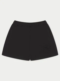 EMBLEM APPLIQUE JERSEY SHORTS - BLACK